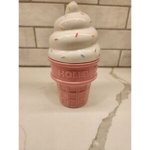 Homeworx By Harry Slatkin Ceramic Ice Cream Cone Candle Strawberry Ice Cream New